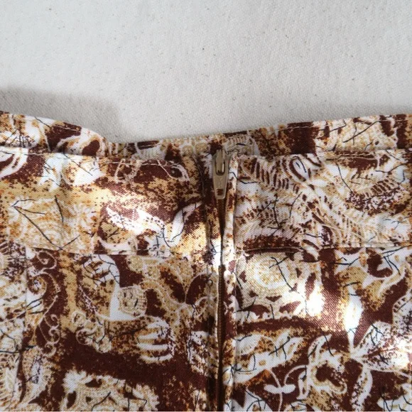 Vintage Contempo Casuals Brown and Ochre Print Set Tank Top & Wrap Skort - Picture 16 of 17